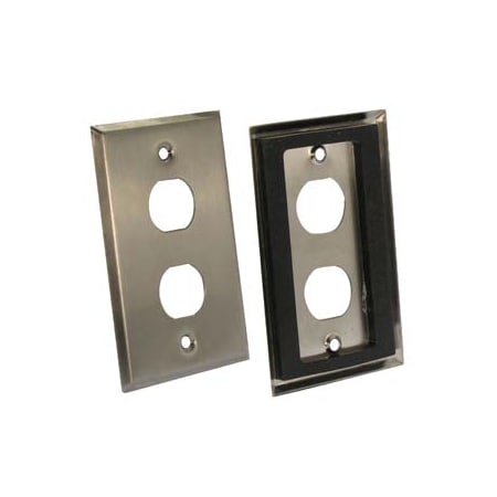 Bestlink Netware Single Gang Stainless Steel Wallplate with Water Seal- 2-Port 101841